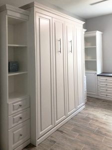 Miller's Murphy Bed & Home Office: bed cabinet with flanking bookshelf cabinets