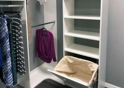 Shelves, Drawers, Closets, Hampers & Bins in a closet orgainzer, built by Miller's Murphy Bed & Home Office in Port Charlotte, FL